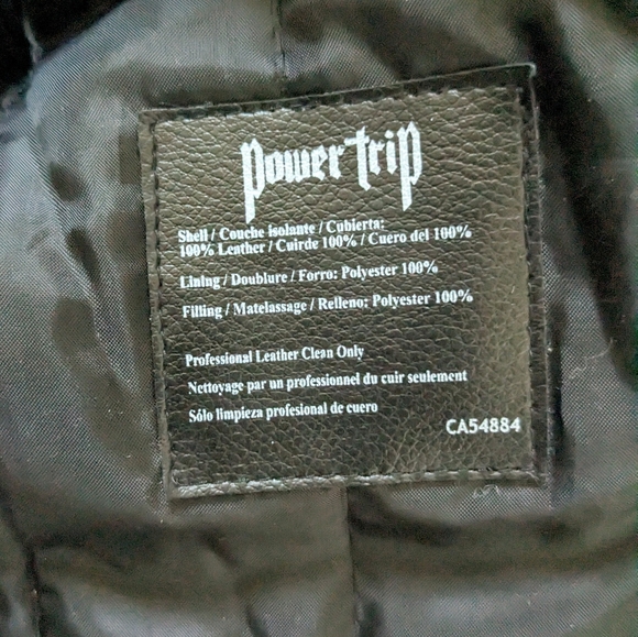 Leather Motorcycle Riding Jacket Power Trip - Picture 5 of 15
